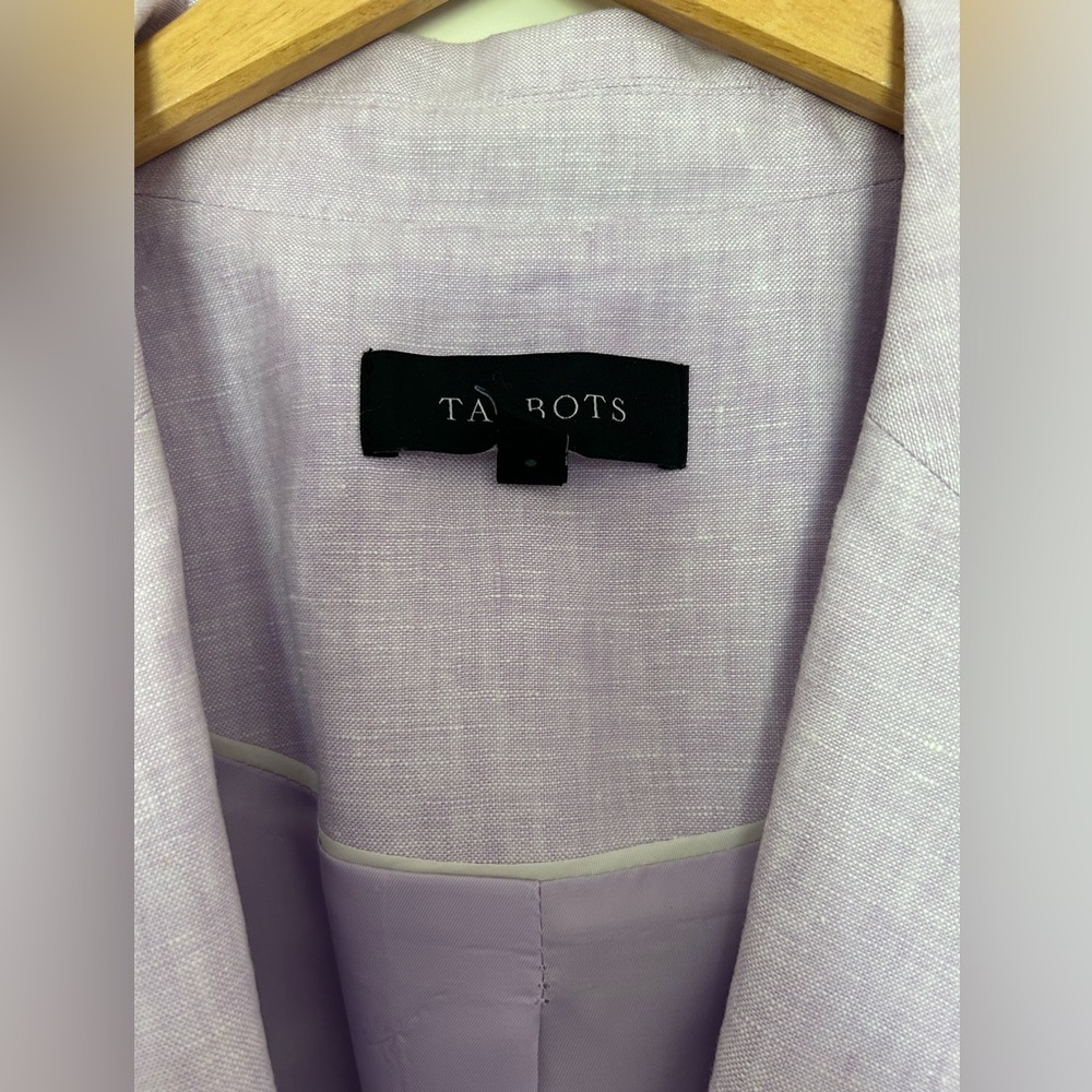 Talbots Lavender Single-Button Blazer Jacket - image 3